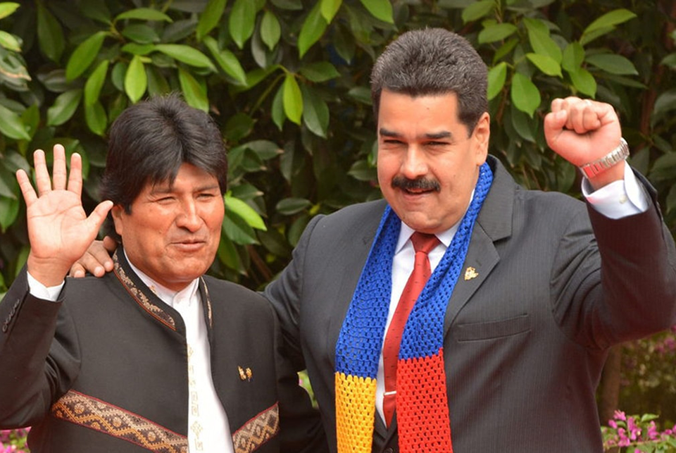 Presidente Evo Morales y Nicolás Maduro