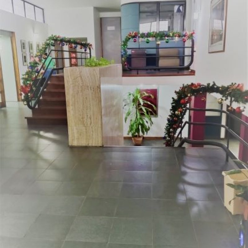 El espacio central del IVPA, listo para celebrar la temporada navideña
